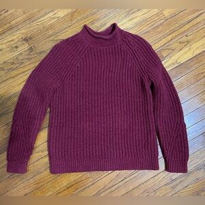 Heavyweight Cotton Blend Rollneck Lands End Sweater | size small